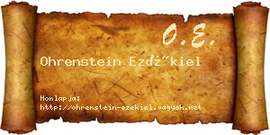 Ohrenstein Ezékiel névjegykártya